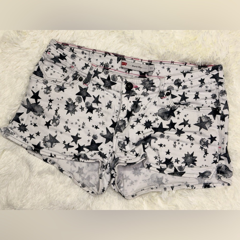 Levi's Blue Star Print Denim Shorts